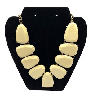 NATASHA Cream Acrylic Cabachon Statement Necklace